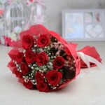 12 Red Rose With Paper Packing